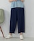 レーヨンポリエステル麻調スラブ ワークワイドパンツ