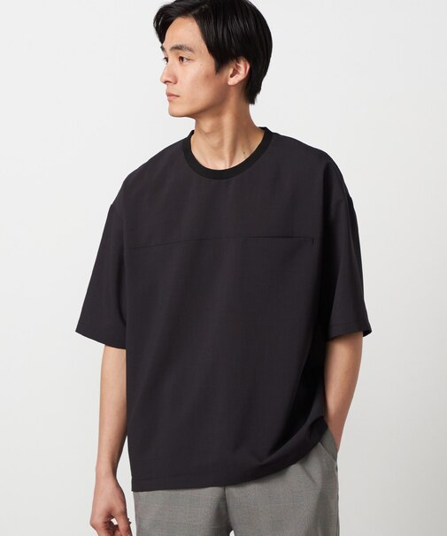 【吸水速乾】リネンライクポリエステル 布帛Tシャツ