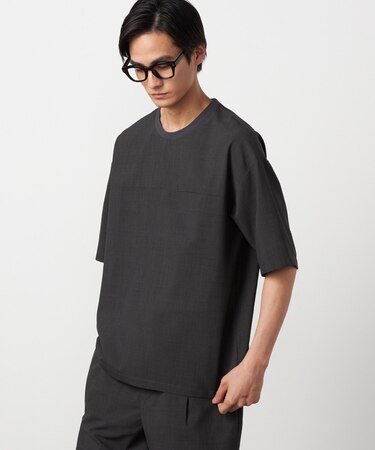 【吸水速乾】リネンライクポリエステル 布帛Tシャツ