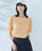 【セットアイテム】透かし編み ボーダープルオーバー+タンクトップ