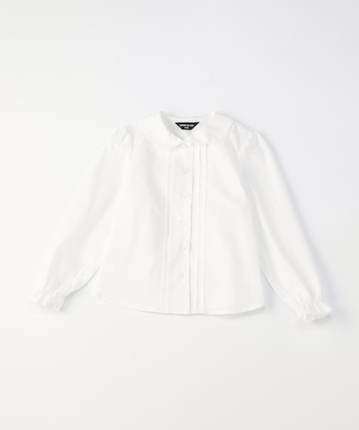 丸襟ピンタック長袖 ブラウス(140-160cm)