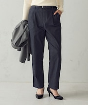 【美しいベーシックパンツ】裏起毛カルゼ テーパードパンツ