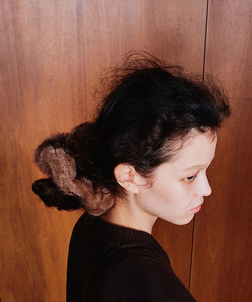 【heyep/ヘイップ】ファーミンクシュシュ Faux Mink Scrunch