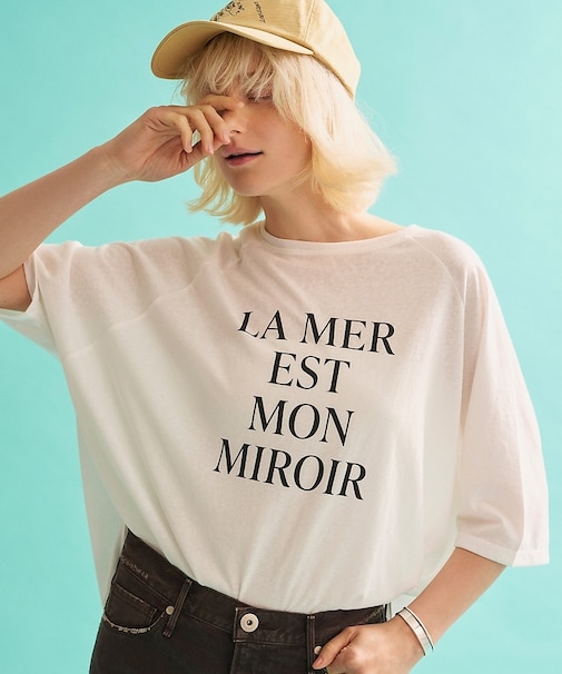 シアーロゴオーバーサイズTシャツ