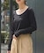 前後2wayシャーリングスリーブプルオーバー/ロングスリーブTシャツ