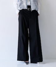 TCツイルWループタックワイドパンツ