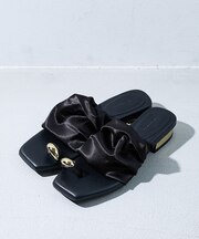 【サムメタル】ストレッチサテンサンダル