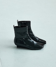 ナロースクエアウエッジヒールブーツ
