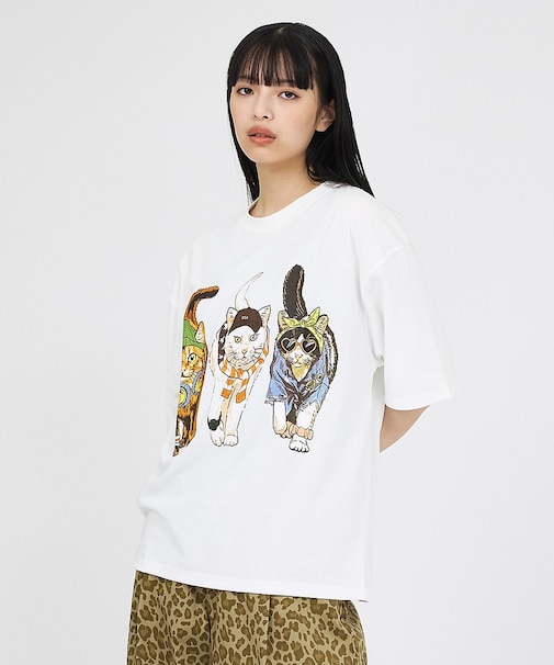 【CORISCO/コリスコ】 Animal猫 Tシャツ/アニマルTシャツ