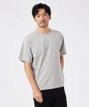【接触冷感】シルケット天竺ワイドリブ 半袖Tシャツ