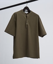 【接触冷感】Vネック スキッパーTシャツ/ヘンリーネック/COVEROSS(R)