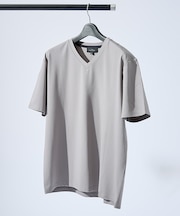 【定番】ドレスポンチ Vネック 半袖Tシャツ / ストレッチ 冷涼感