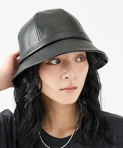 【RUBEN/ルーベン】FAKE LEATHER METRO HAT/フェイクレ