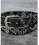 【ウエスタン スタッズ レザー ベルト】35mm black Studded b