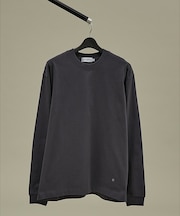 ワンポイント刺繍　クルーネック長袖Tシャツ