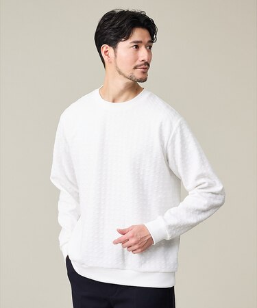 【ソフトタッチ】フクレジャガード 千鳥柄 長袖Tシャツ
