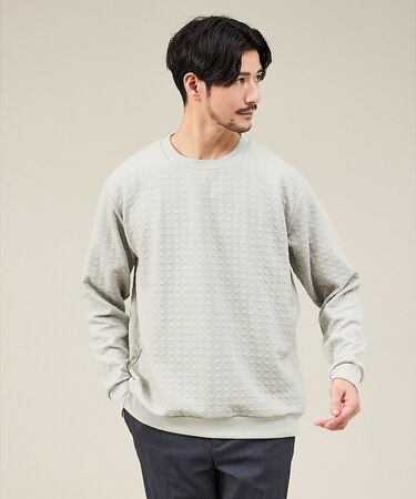 【ソフトタッチ】フクレジャガード 千鳥柄 長袖Tシャツ
