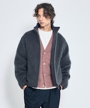 ウール×モヘア シャギー スタンドカラーブルゾン