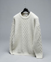WOOL MIX メランジシャギー アランニット