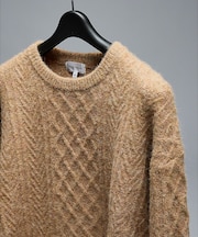WOOL MIX メランジシャギー アランニット