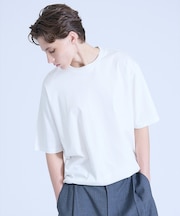 KNIT COLLAR コットンポンチ クルーネック半袖Tシャツ / リラックス