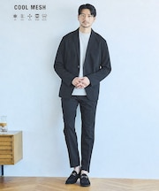 【SMART CLOSET/上下2点セット】接触冷感 カットメッシュ セットアッ