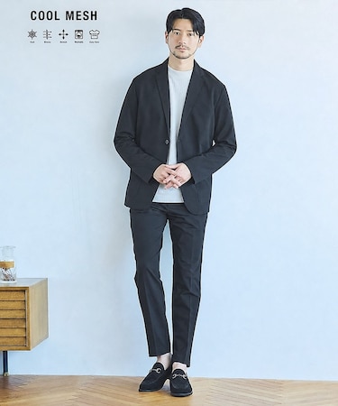 【SMART CLOSET/上下2点セット】接触冷感 カットメッシュ セットアッ