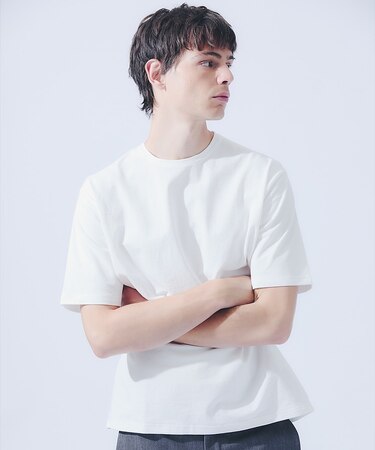 シュリンク天竺 クルーネック半袖Tシャツ