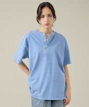 【JEMORGAN / ジェーイーモーガン】ピグメント半袖ヘンリーネックtシャツ