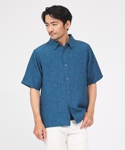 【リネンライク】吸水速乾 半袖シャツ