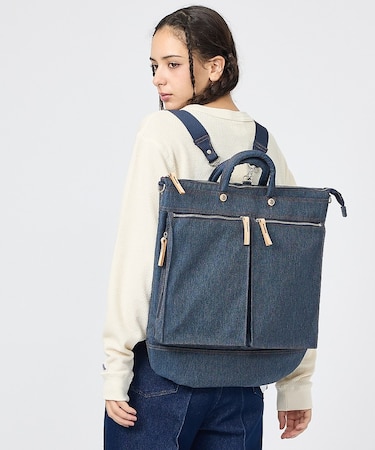 【HandHARVEST】デニムバージョン ヘルメットBAG/リュック/バックパ