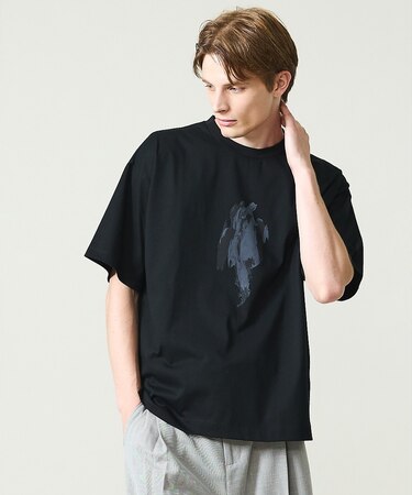 アブストラクト グラフィック プリントTシャツ / オーバーサイズ