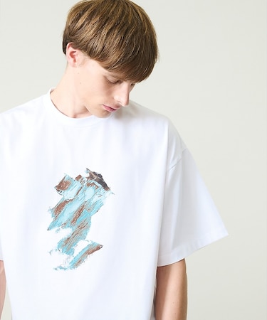 アブストラクト グラフィック プリントTシャツ / オーバーサイズ