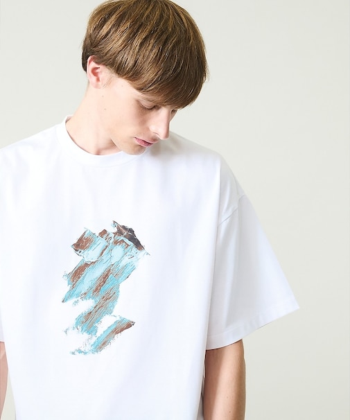 アブストラクト グラフィック プリントTシャツ / オーバーサイズ