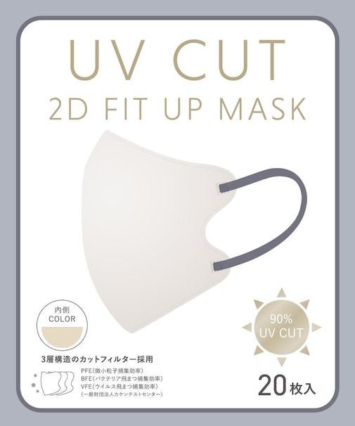 UVカット2Dフィットアップマスク20枚