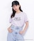 ＜マイメロディ＆クロミコラボ＞オーガニックコットン刺繍ロゴTシャツ
