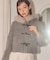 フェイクファー付ショートダッフルコート