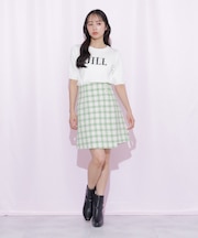 ブロックチェックツィードミニスカート