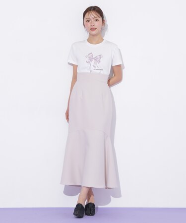 バックレースダウンマーメイドスカート