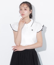 ＜WEB限定カラーあり＞フリル袖ポロニット