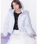 フェイクファー付きペプラムショートダウン