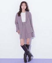 <セットアップ対応>ボックスプリーツミニスカート