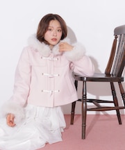 フェイクファー付きショートダッフルコート