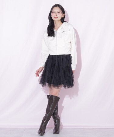 縦ラッフルミニスカート