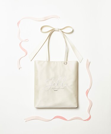 ロゴ刺繍リボントートバッグ