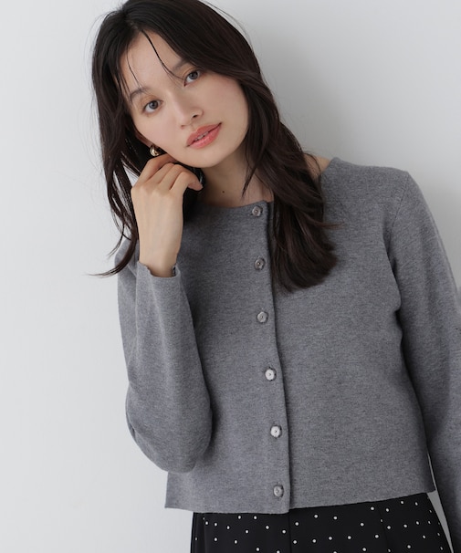 フラワーボタンニットジャケット 26AW