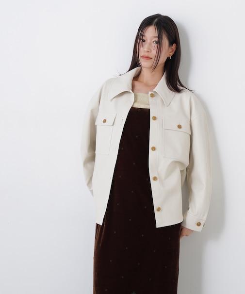 〈N.〉フェイクレザーCPOジャケット