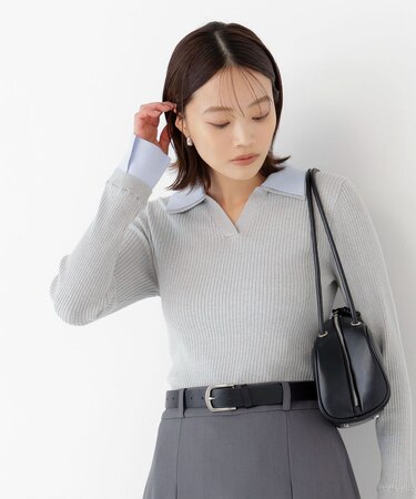 ＜Oggi.jp掲載＞ダブルカラーリブニット