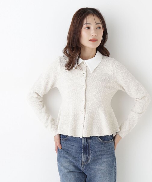 ＜Oggi11月号掲載＞シャツカラーポコポコニット