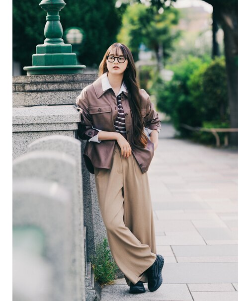 〈N.〉ストライプワイドパンツ